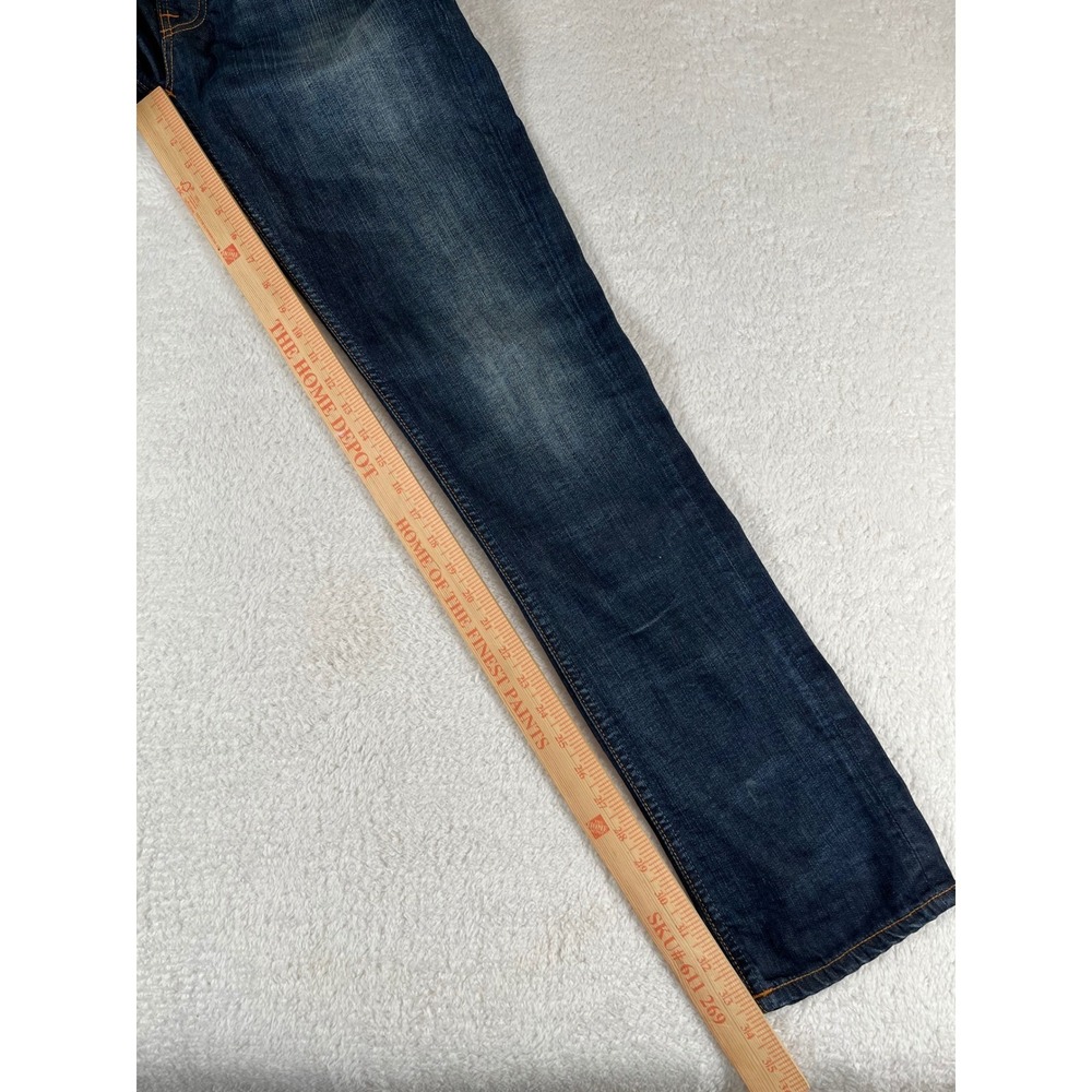 Nudie Jeans Co Grim Tim Org White Knee Slim Straight Dark Wash 31x34 (32x34) - Picture 8 of 9